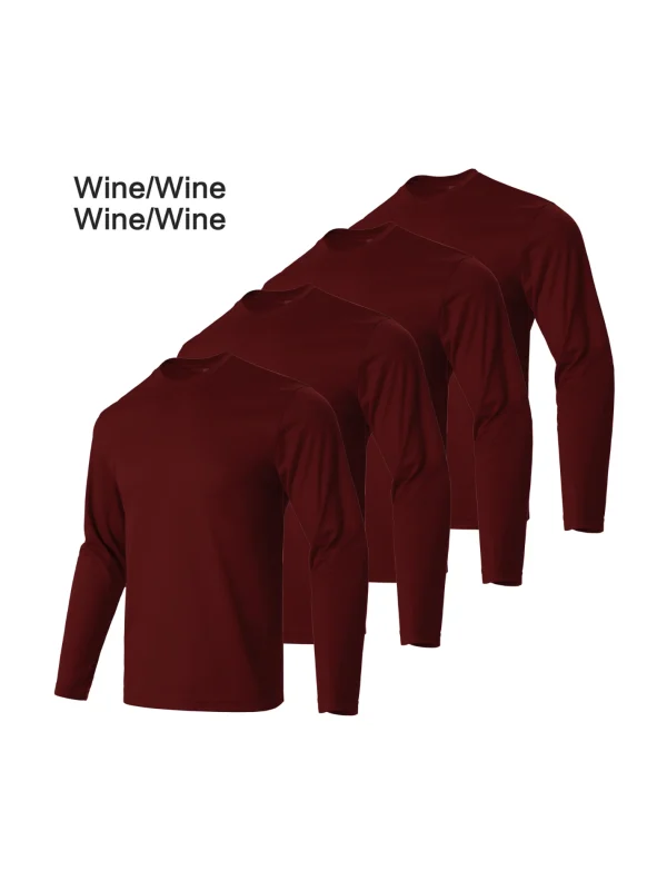4-piece men's solid color round neck T-shirt - quick drying, breathable, moisture wicking, suitable for fitness and running - Image 2