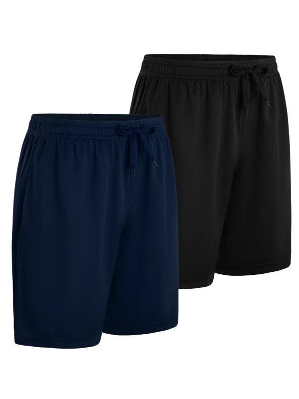2-piece men's polyester sports shorts, quick drying, suitable for sports and fitness, running shorts - Image 9